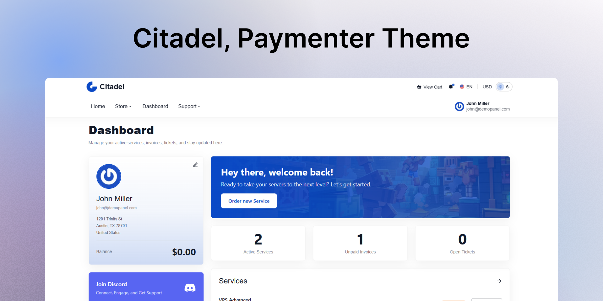 Citadel Theme - Paymenter