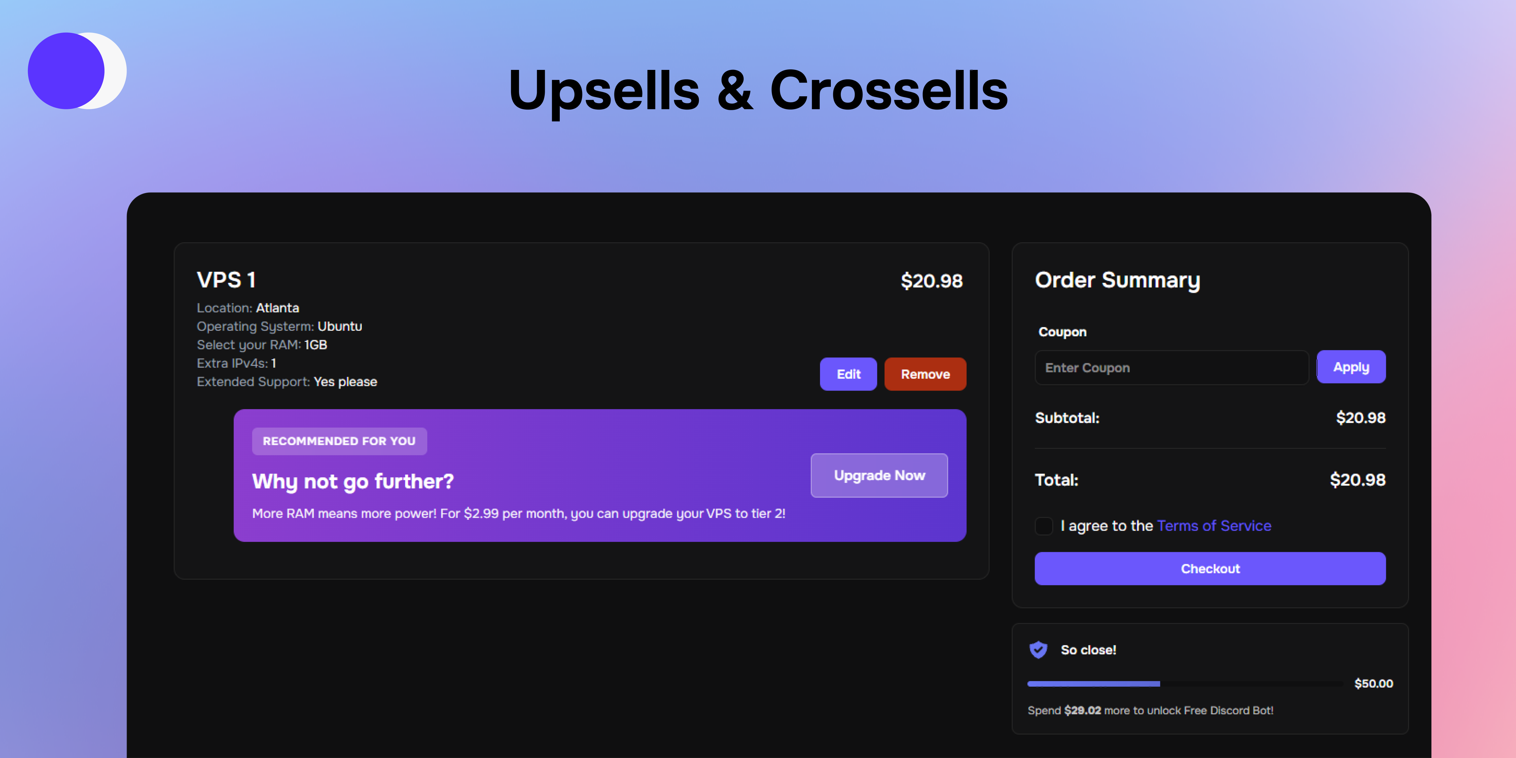 Upsells & Cross-sells for Paymenter