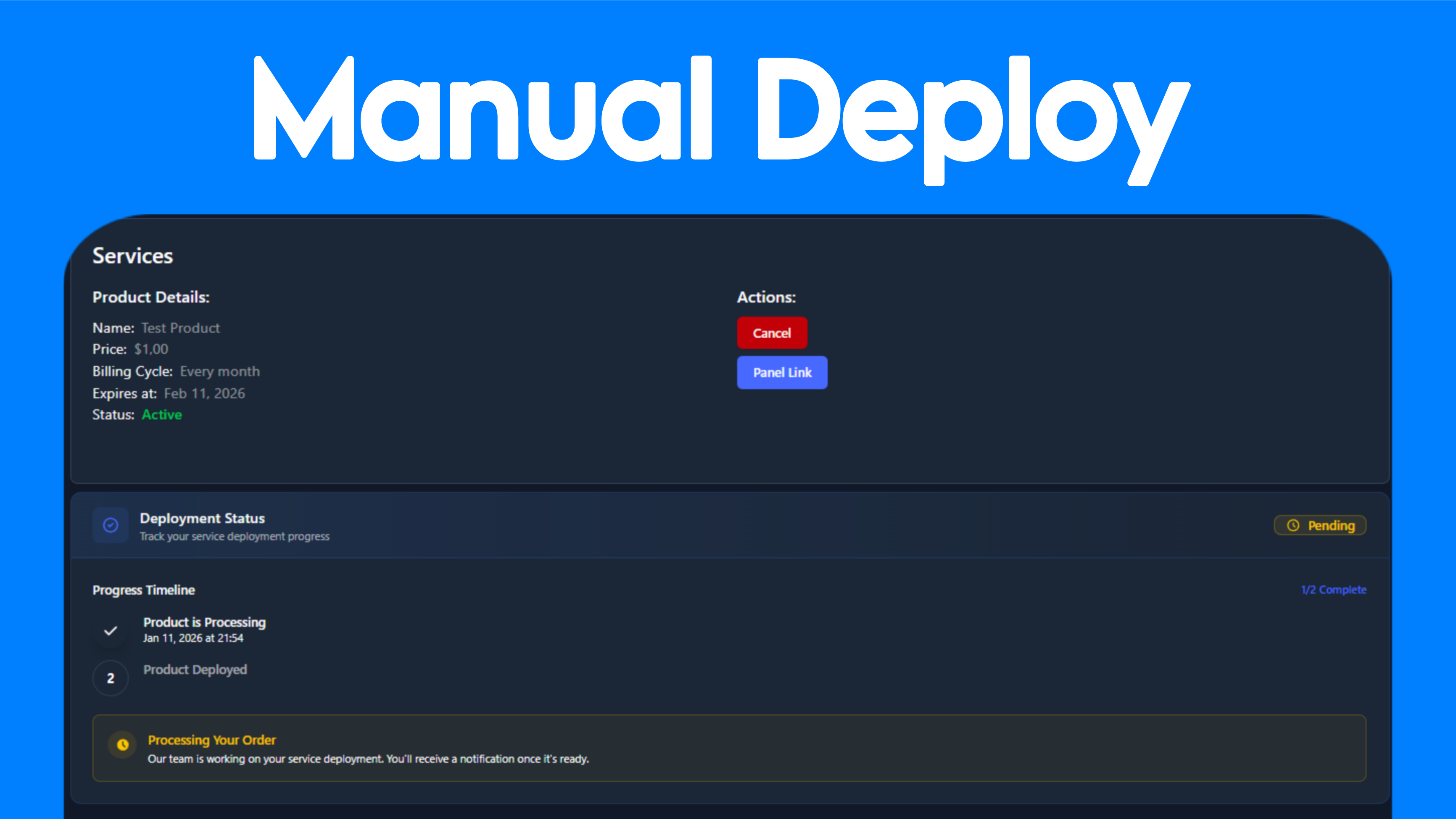 Manual Deploy Extension