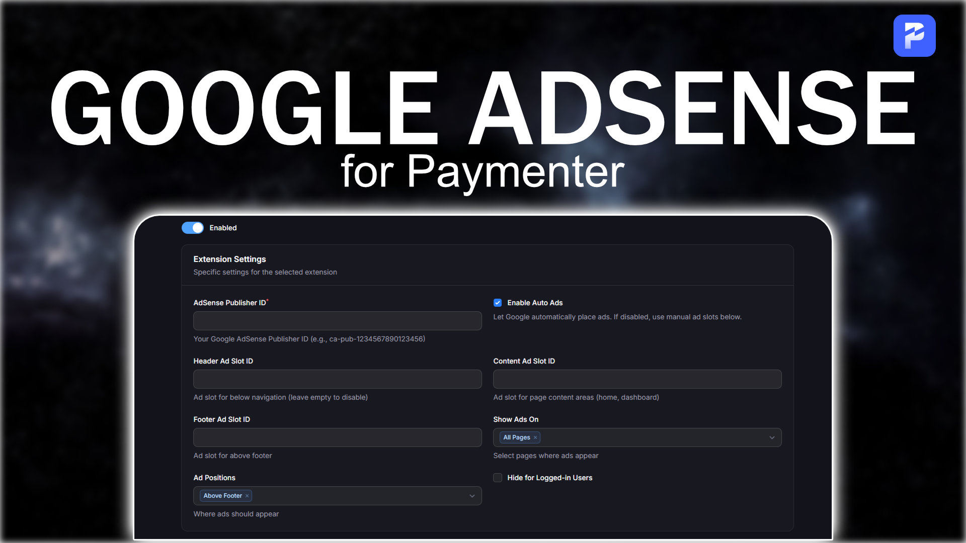 Google AdSense for Paymenter