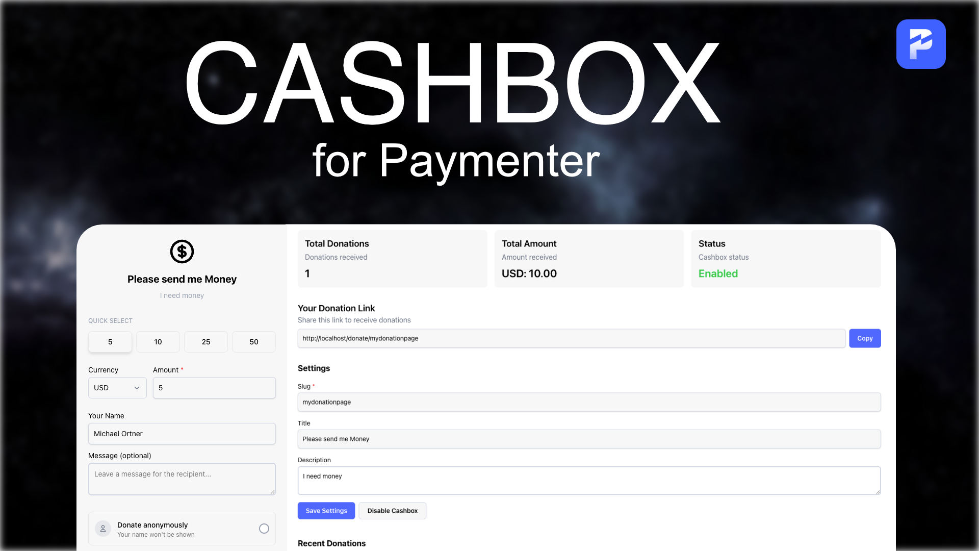 Cashbox for Paymenter