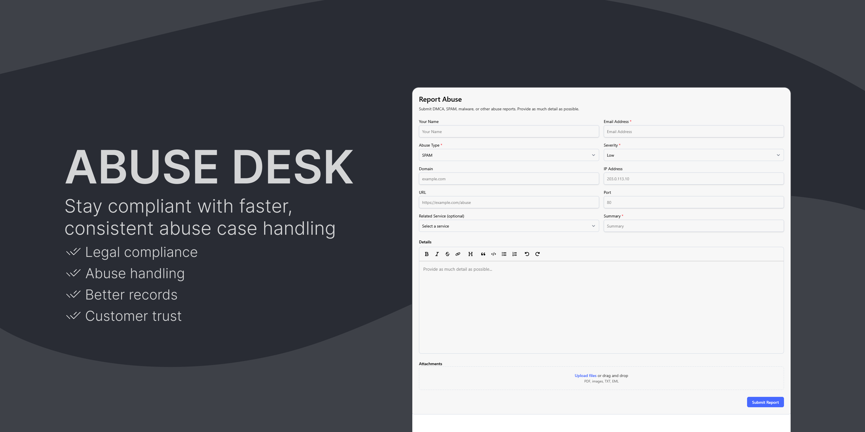AbuseDesk | Abuse reports