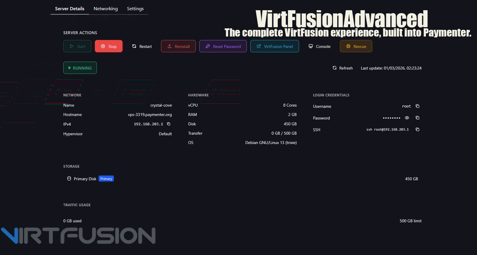 VirtFusionAdvanced for Paymenter
