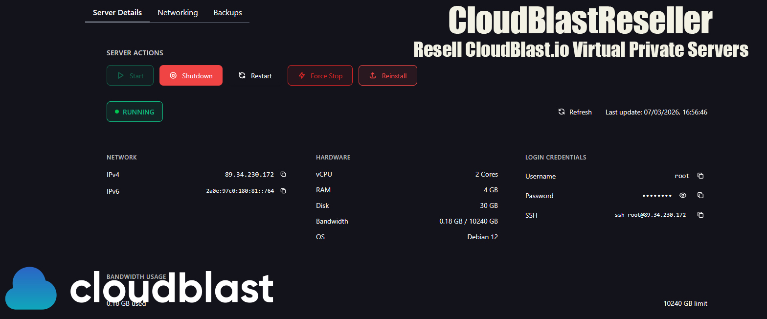 CloudBlast VPS Reseller