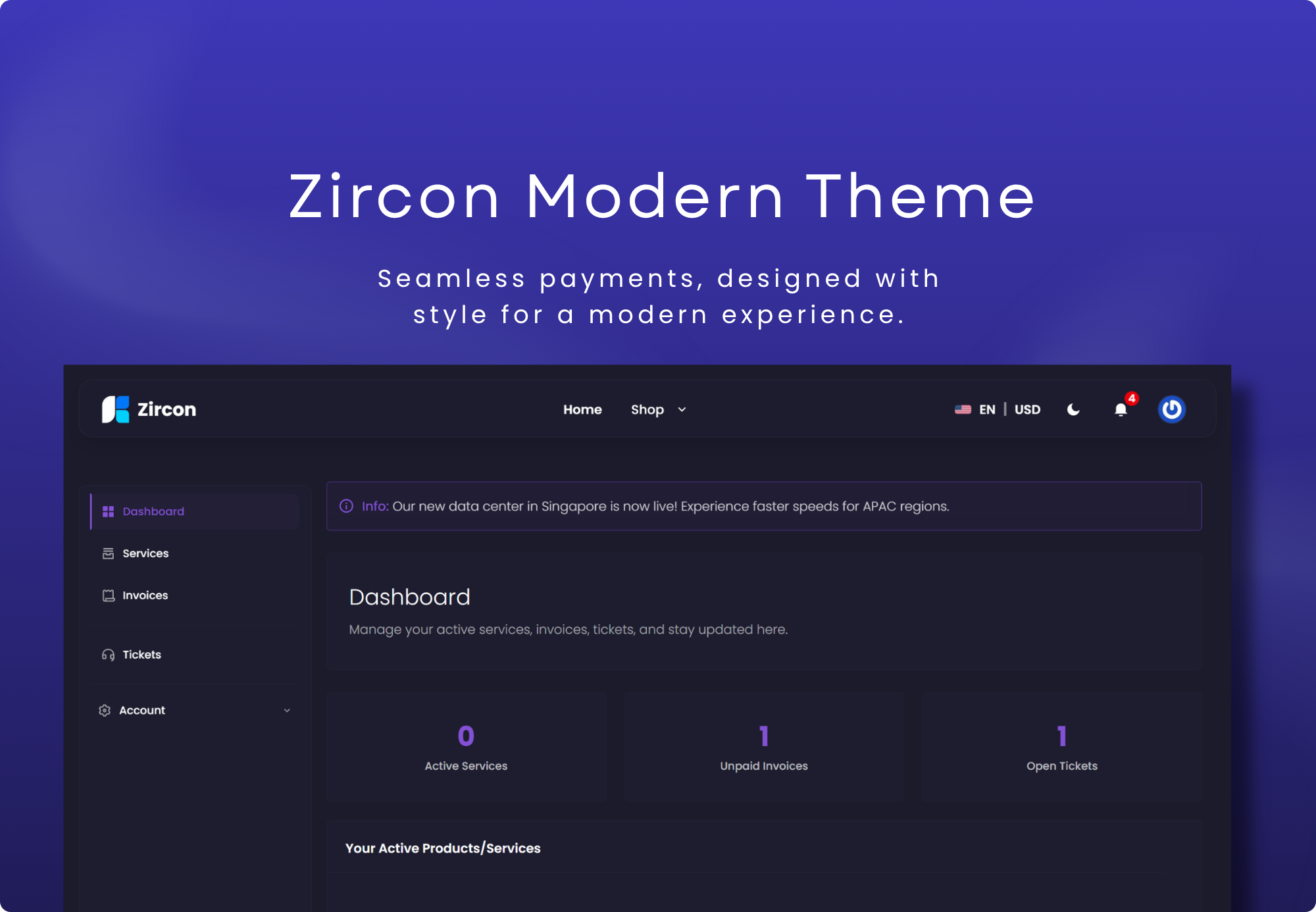 Zircon Modern Paymenter Theme