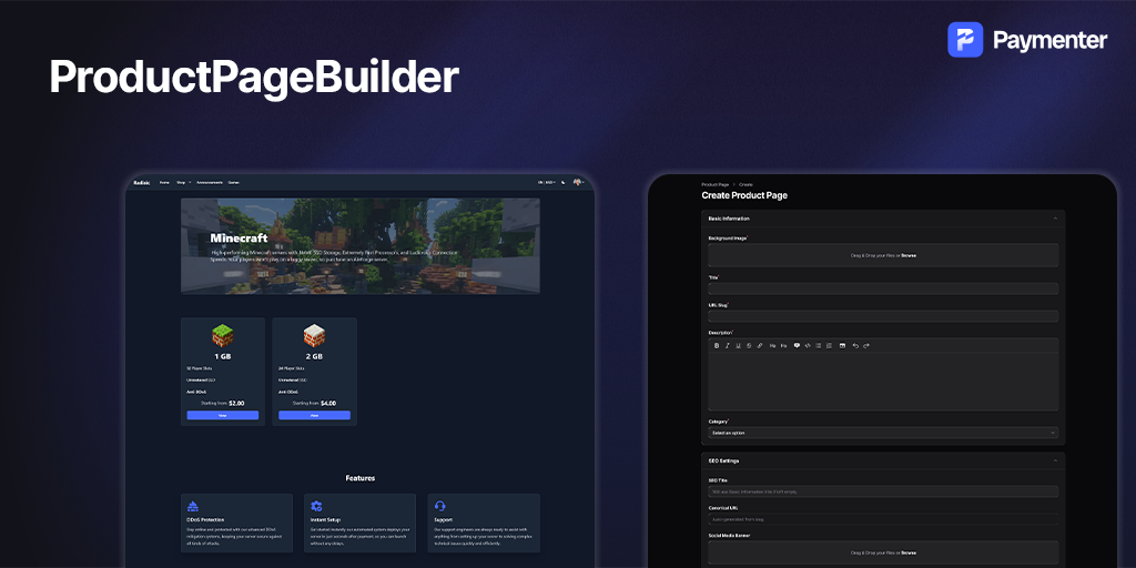 Paymenter Product Page Builder