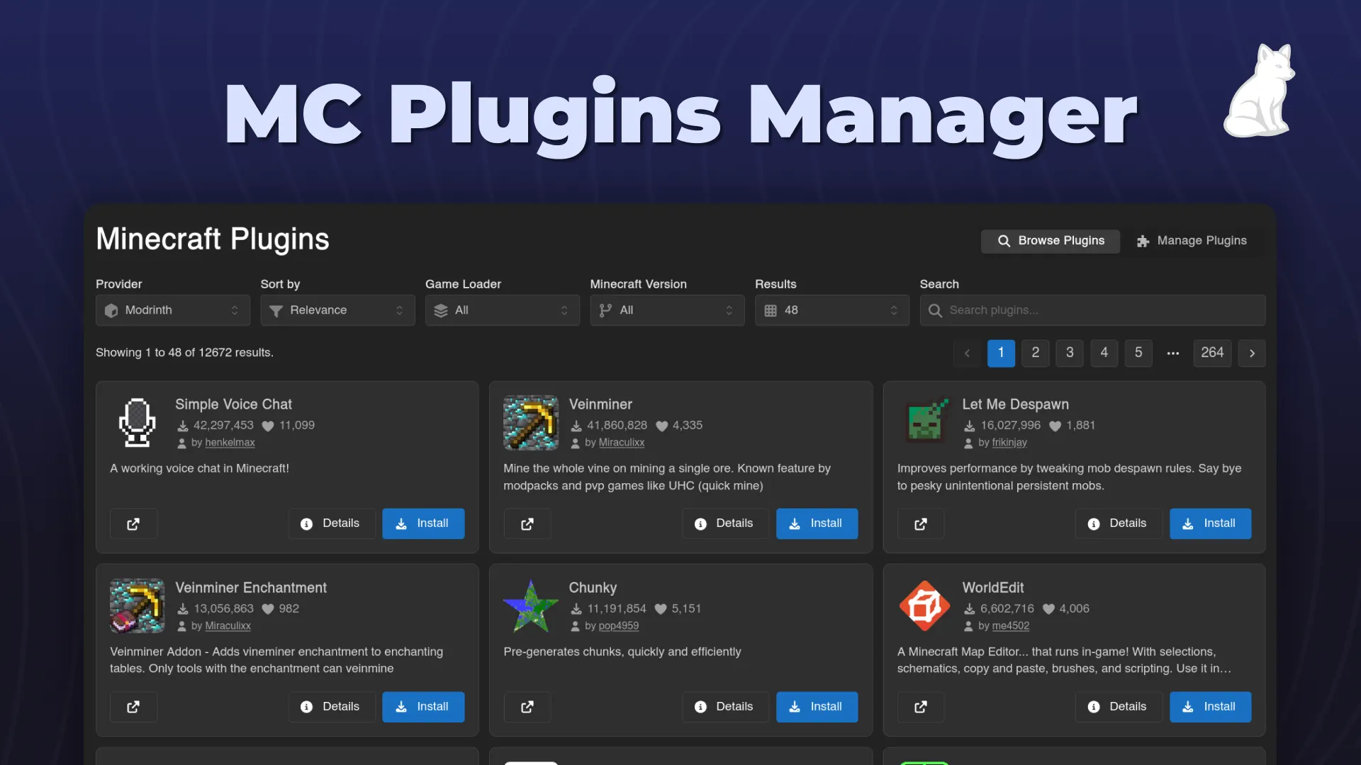 MC Plugins Manager for Calagopus