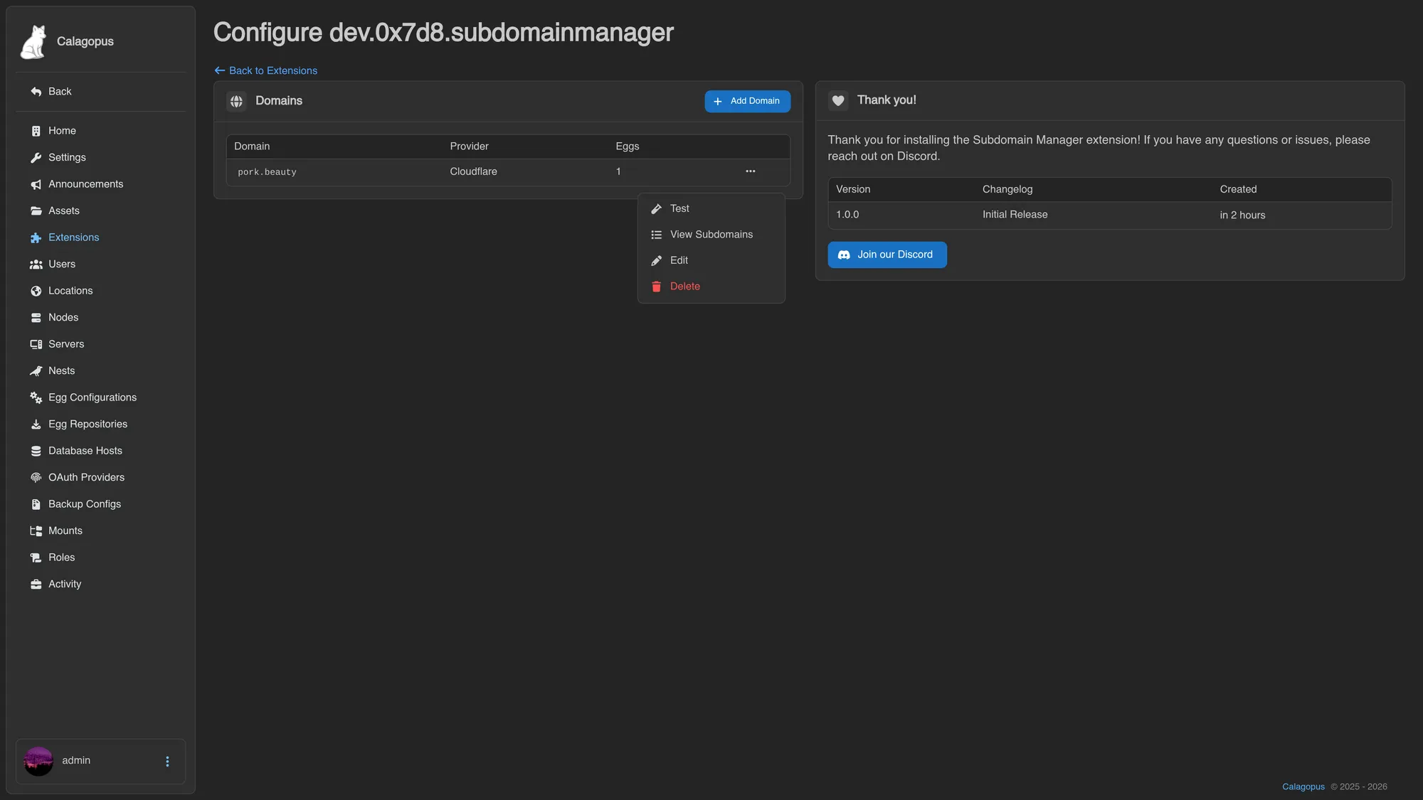 Subdomain Manager for Calagopus screenshot 7