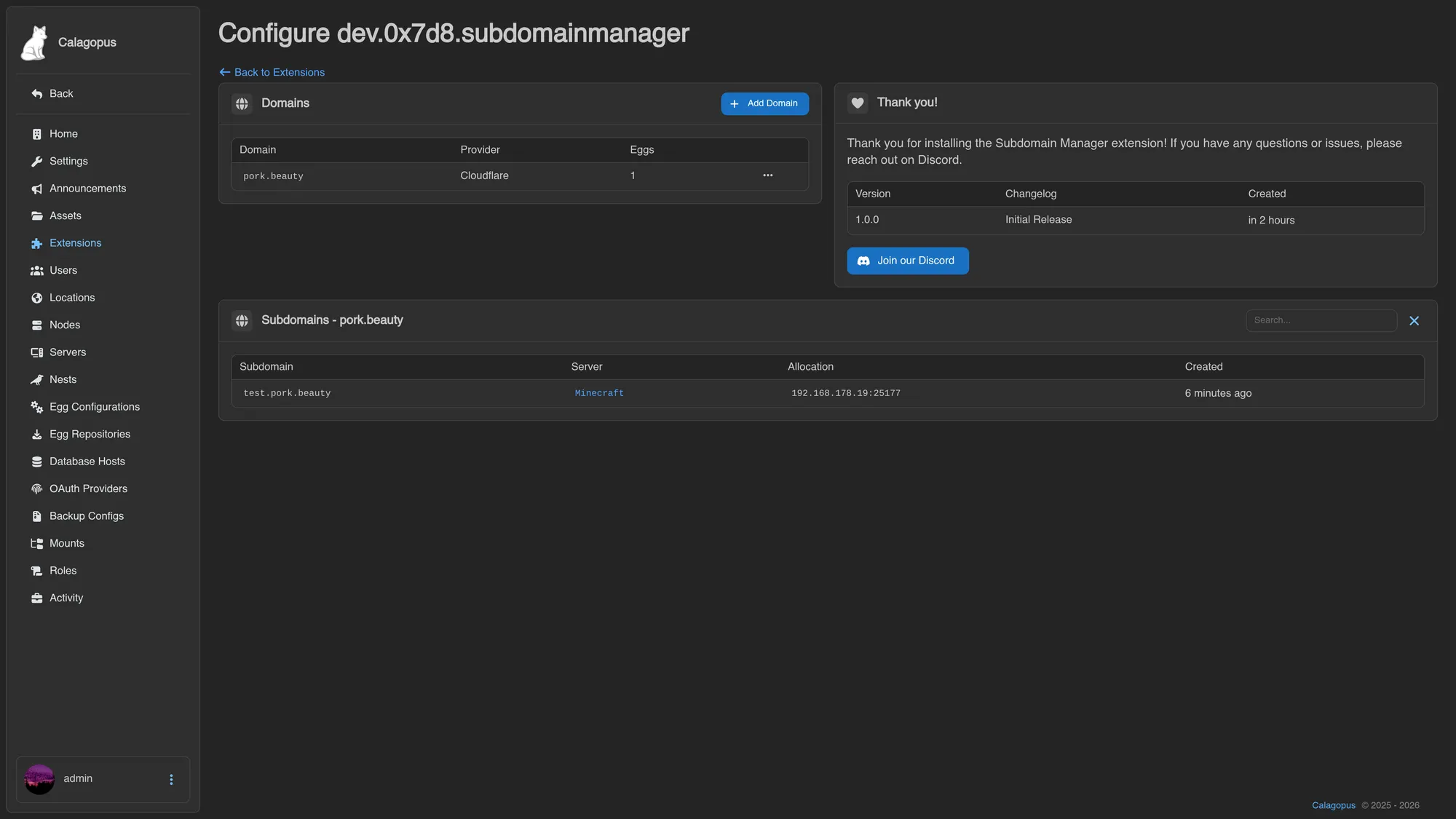Subdomain Manager for Calagopus screenshot 8