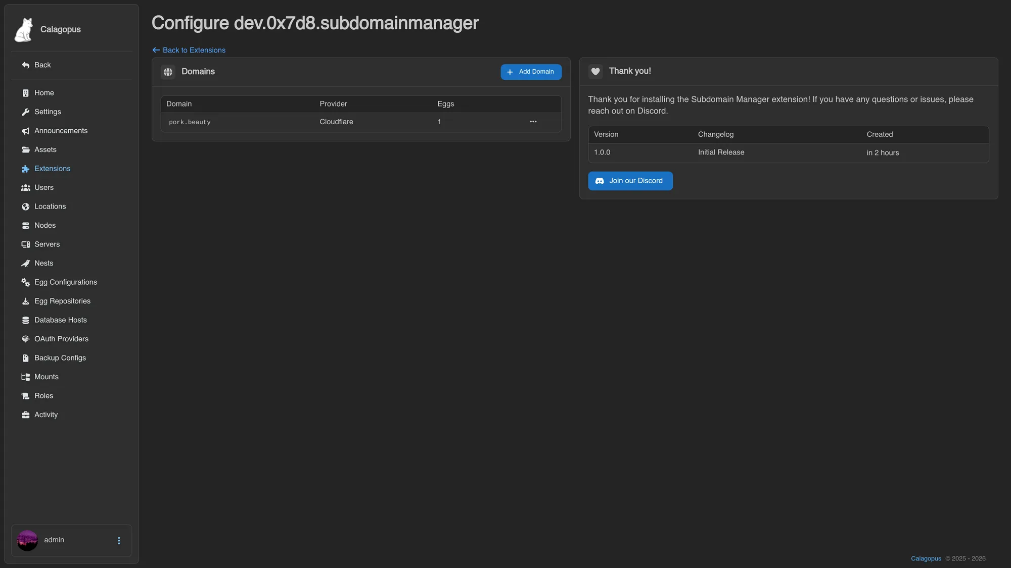 Subdomain Manager for Calagopus screenshot 6