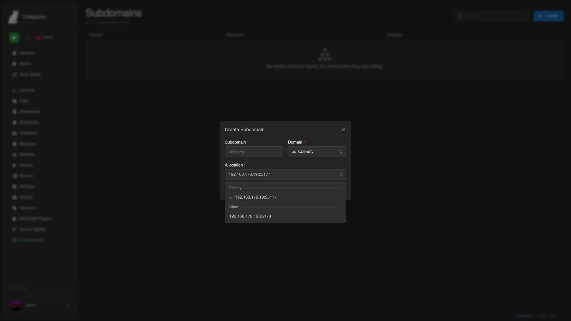 Subdomain Manager for Calagopus screenshot 3
