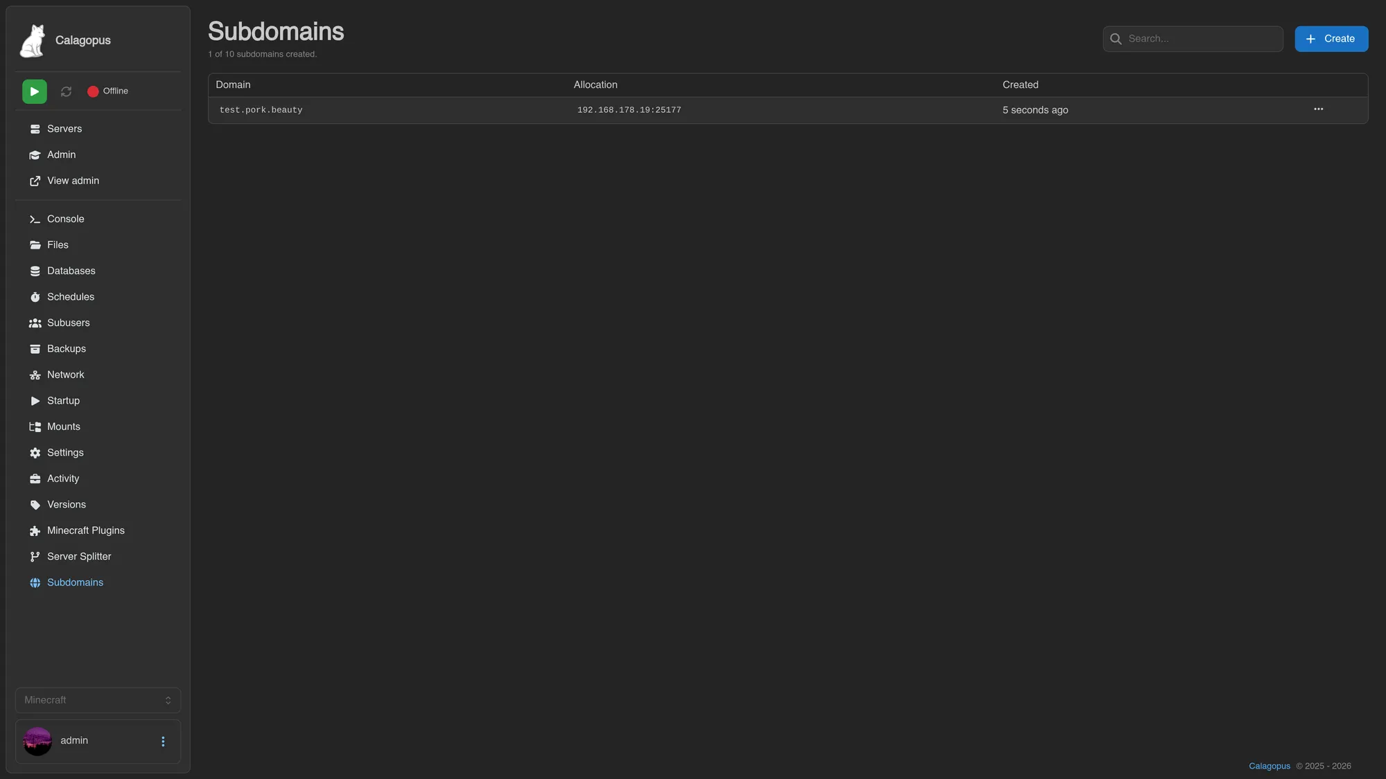 Subdomain Manager for Calagopus screenshot 4