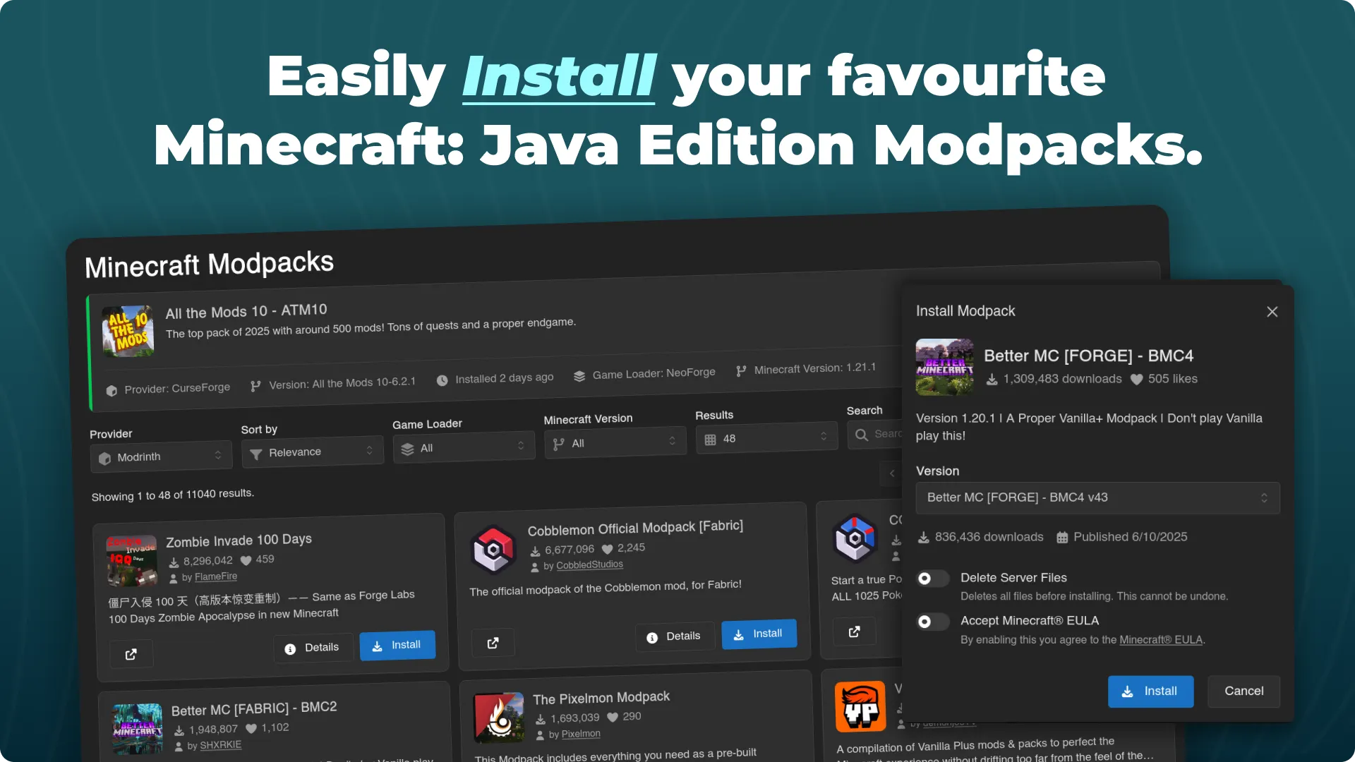 MC Modpacks Installer for Calagopus screenshot 7
