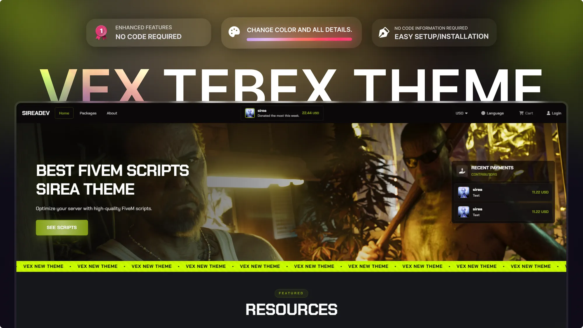 Vex Tebex Theme